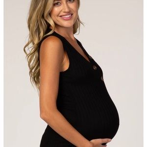 Ribbed black tank top from Pinkblush maternity